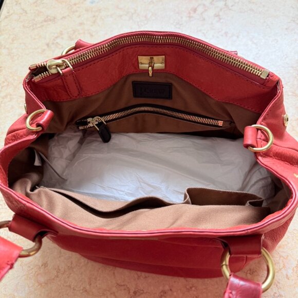 J. Crew Vintage Soft Genuine Leather Shoulder / Crossbody Bag - Picture 6 of 9